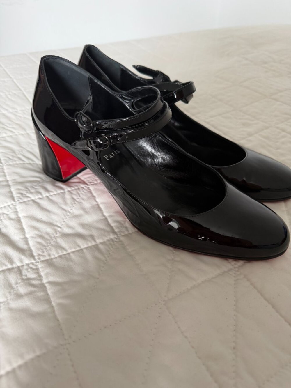 Christian Louboutin Miss Jane 55MM Patent Leather Pumps Size 42 - Picture 2 of 5